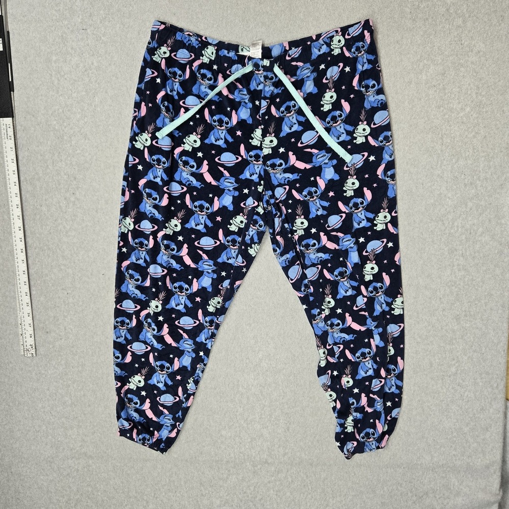 Disney Women Sleepwear XL (16-18) Dark Navy Pajama Pants Graphic Sweatpants